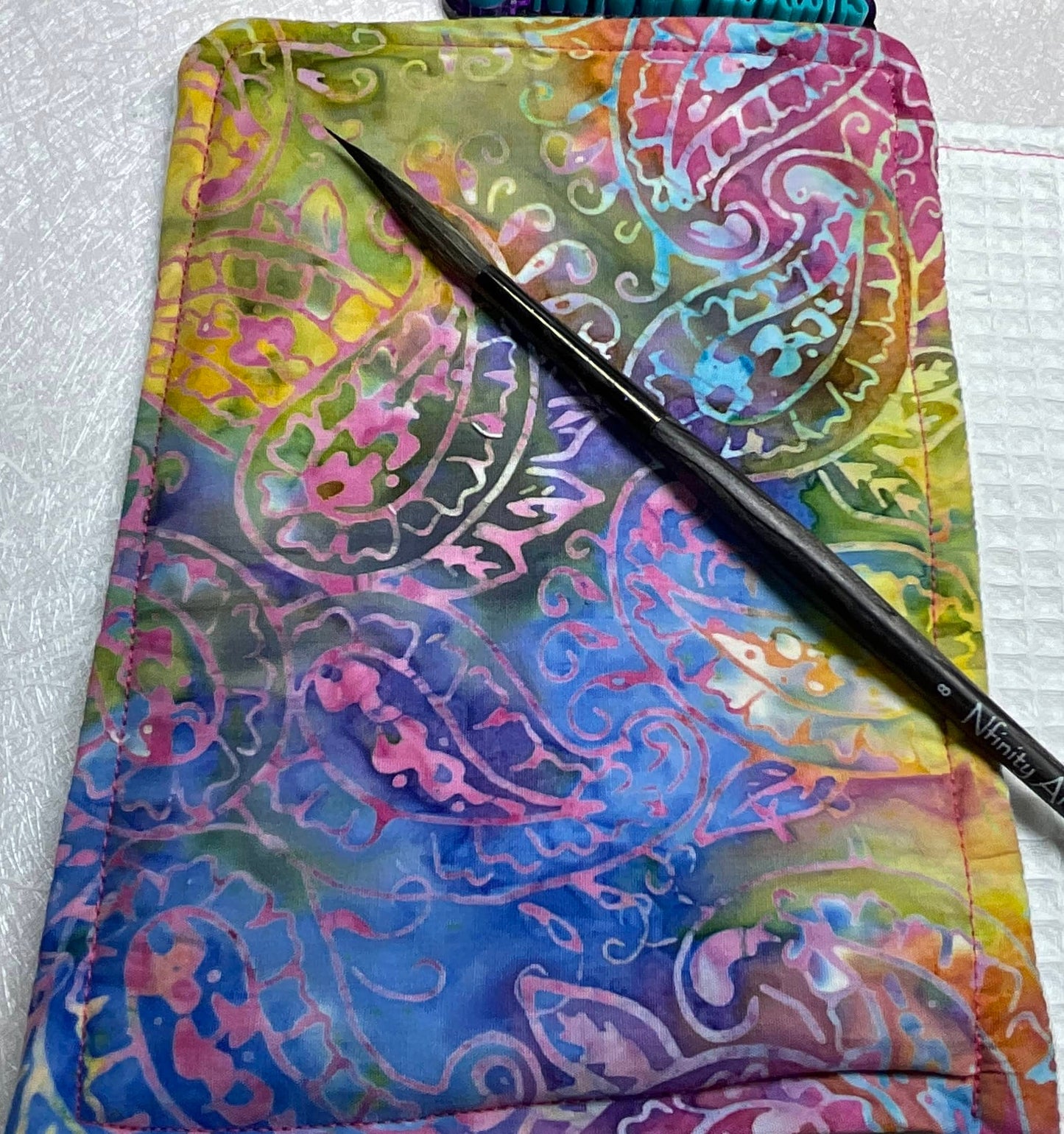 Paisley Batik 1c-watercolor brush cloth -5x7 inch,reusable towel