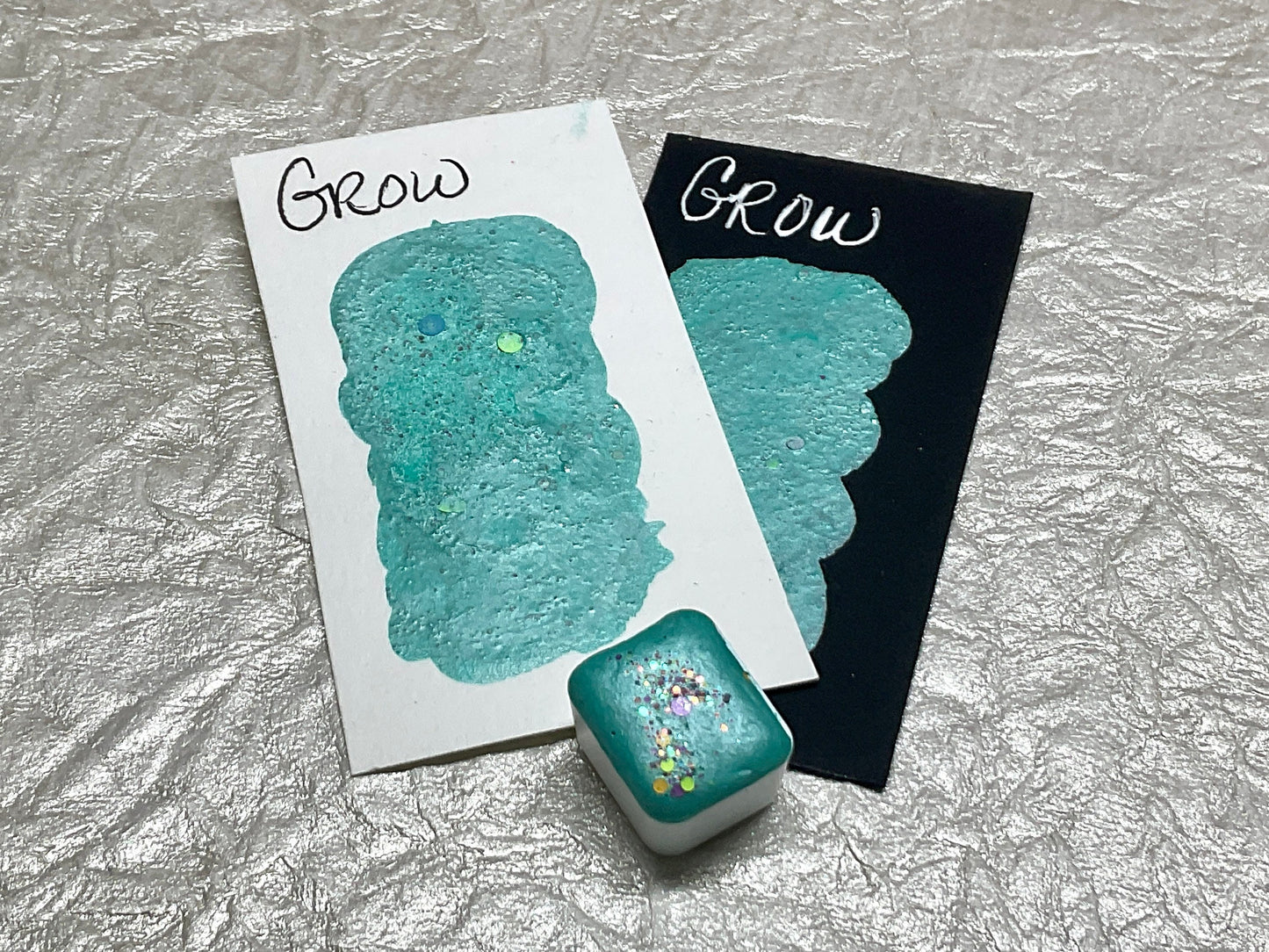 Grow handmade shimmer watercolor paint half pan