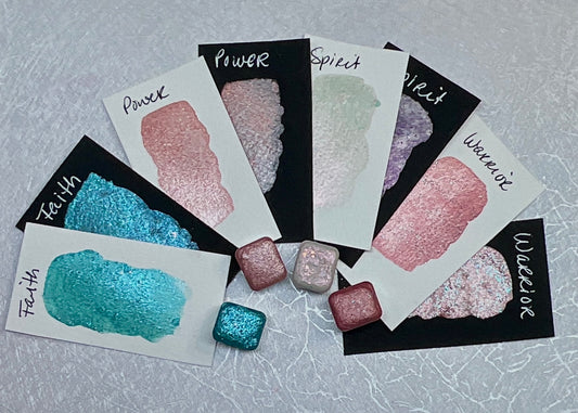 2022 Uterine Cancer Awareness Collection ~ Handmade Shimmer watercolor paint-half pan