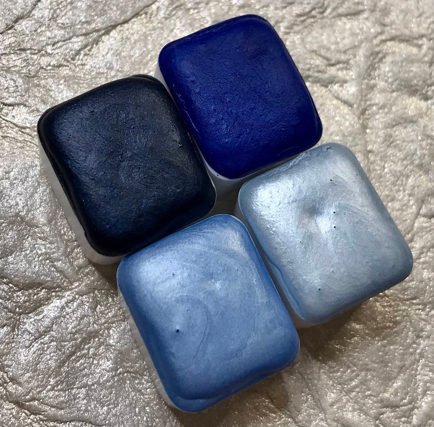 Moody Blues Collection~Handmade Shimmer watercolor paint-half pan