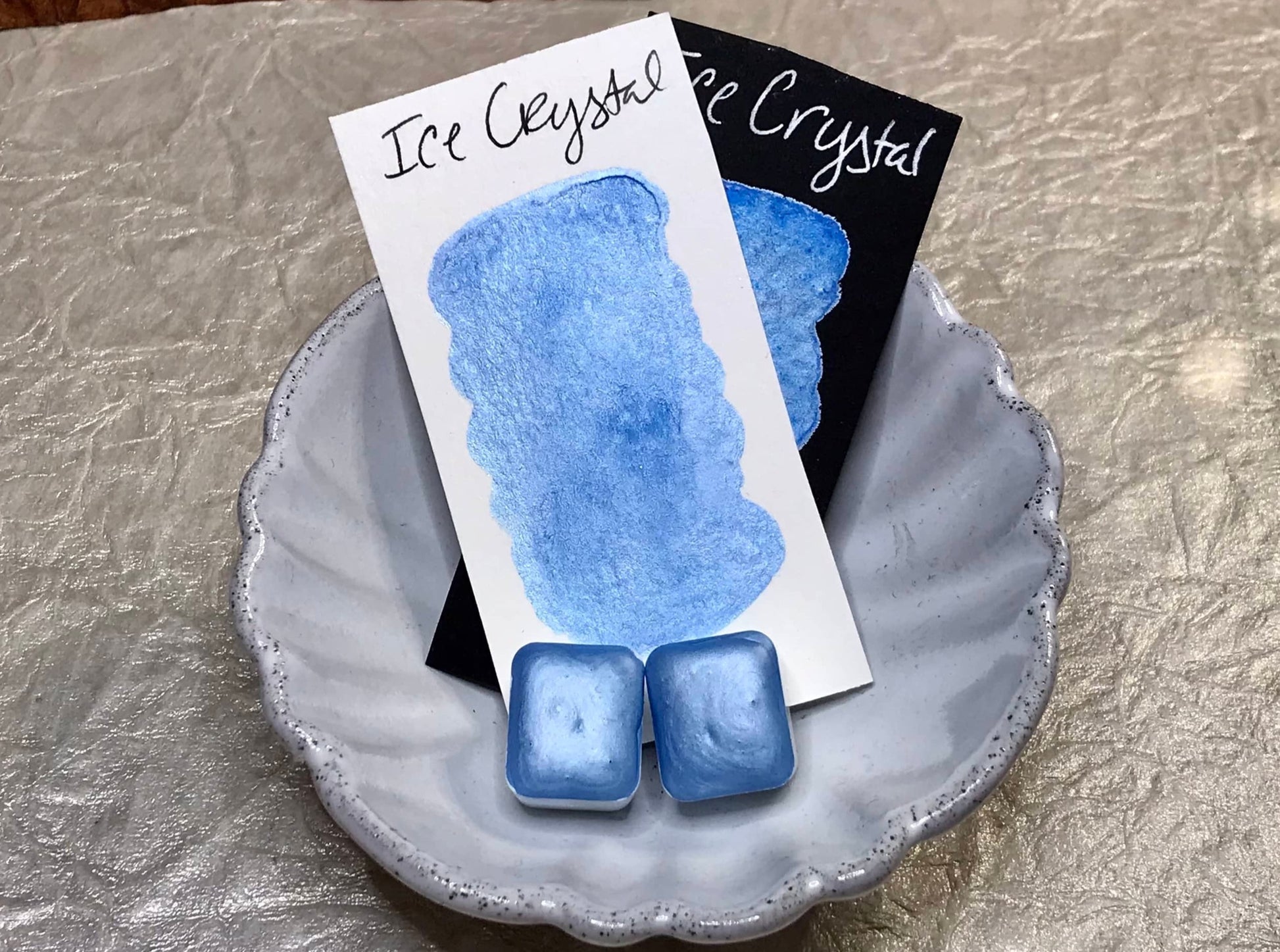 Ice Crystal~Handmade Shimmer watercolor paint-half pan – Foster's Creations
