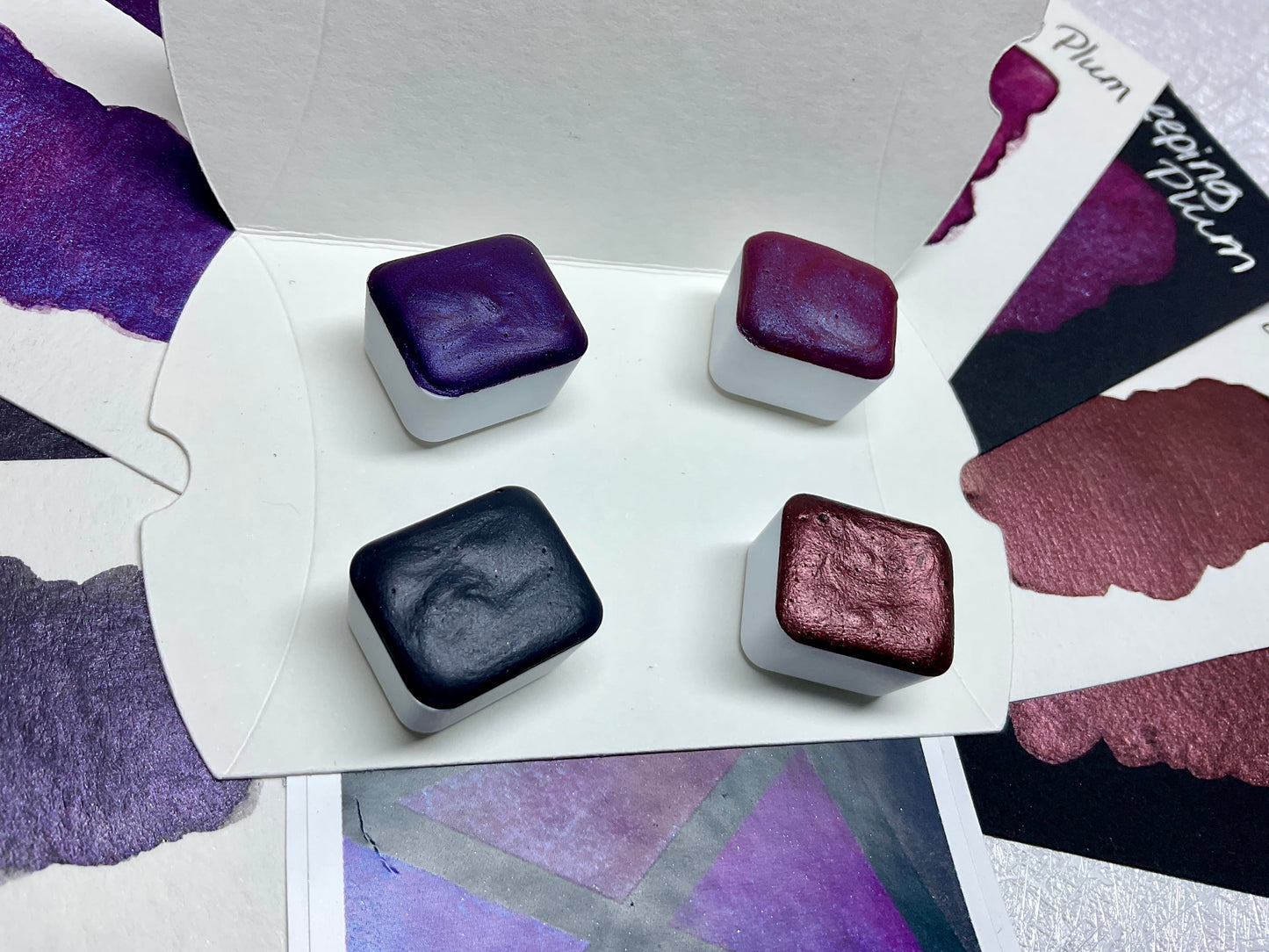 Haunted Garden Collection ~ Handmade shimmer watercolor paint-half pan