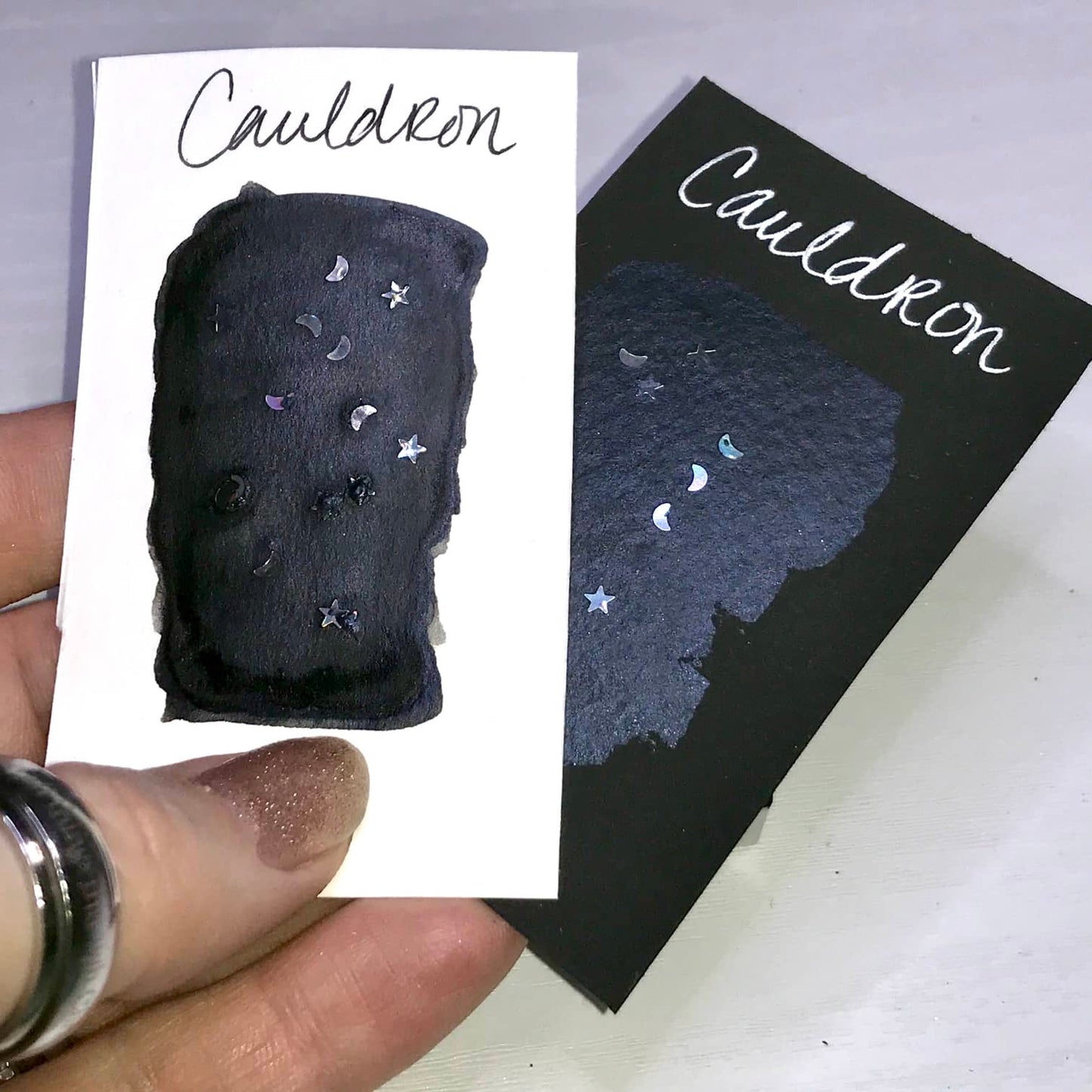Cauldron ~Handmade Shimmer watercolor paint-half pan