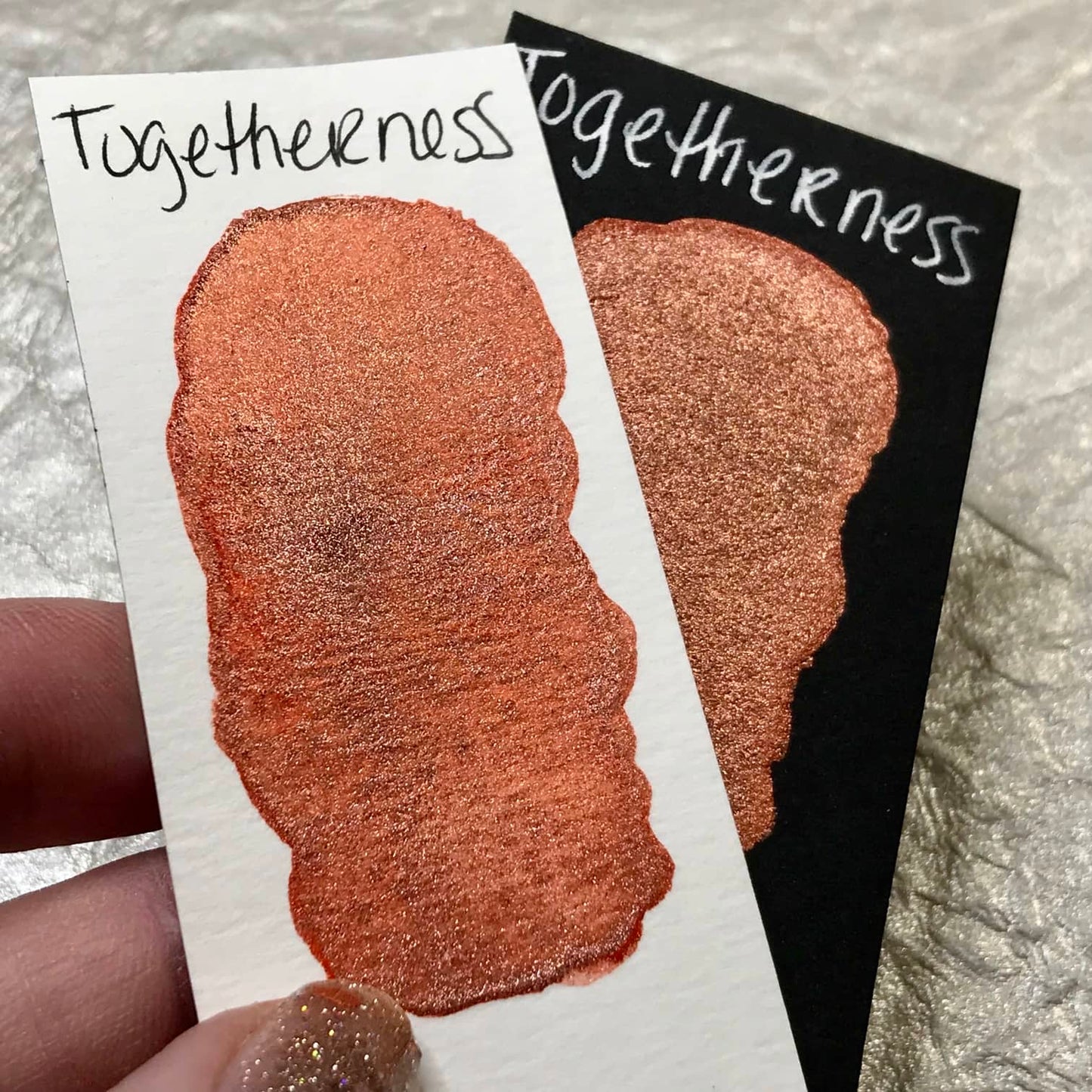 Togetherness ~Handmade Shimmer watercolor paint-half pan