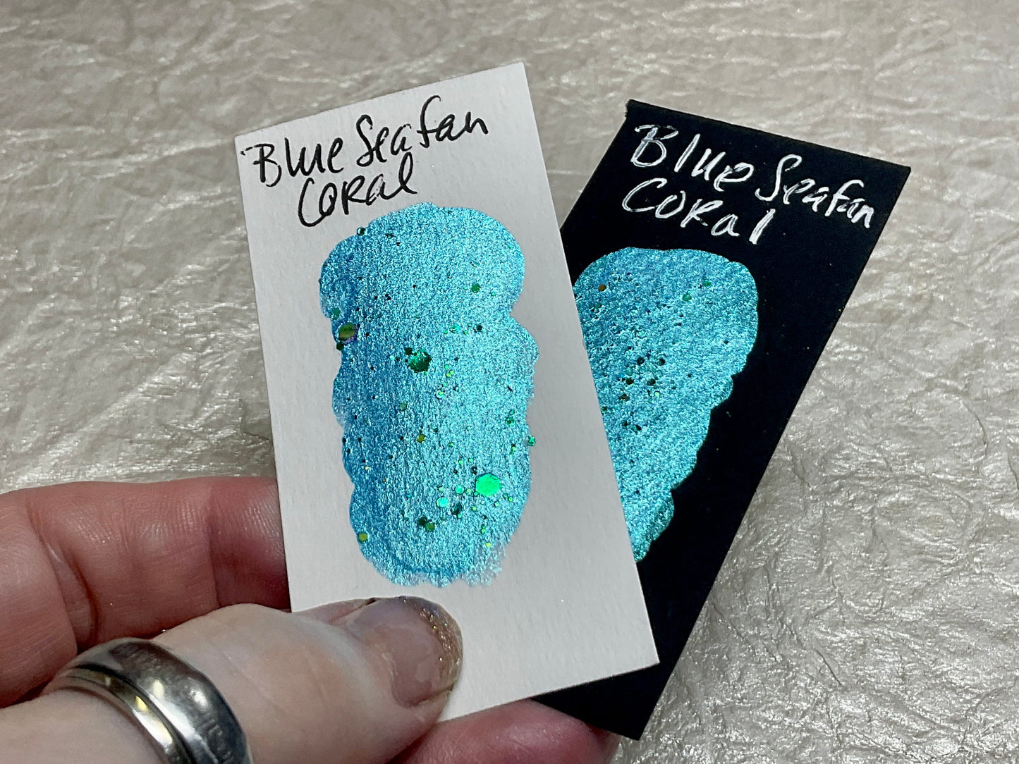 Blue Seafan Coral ~Handmade Shimmer watercolor paint-half pan