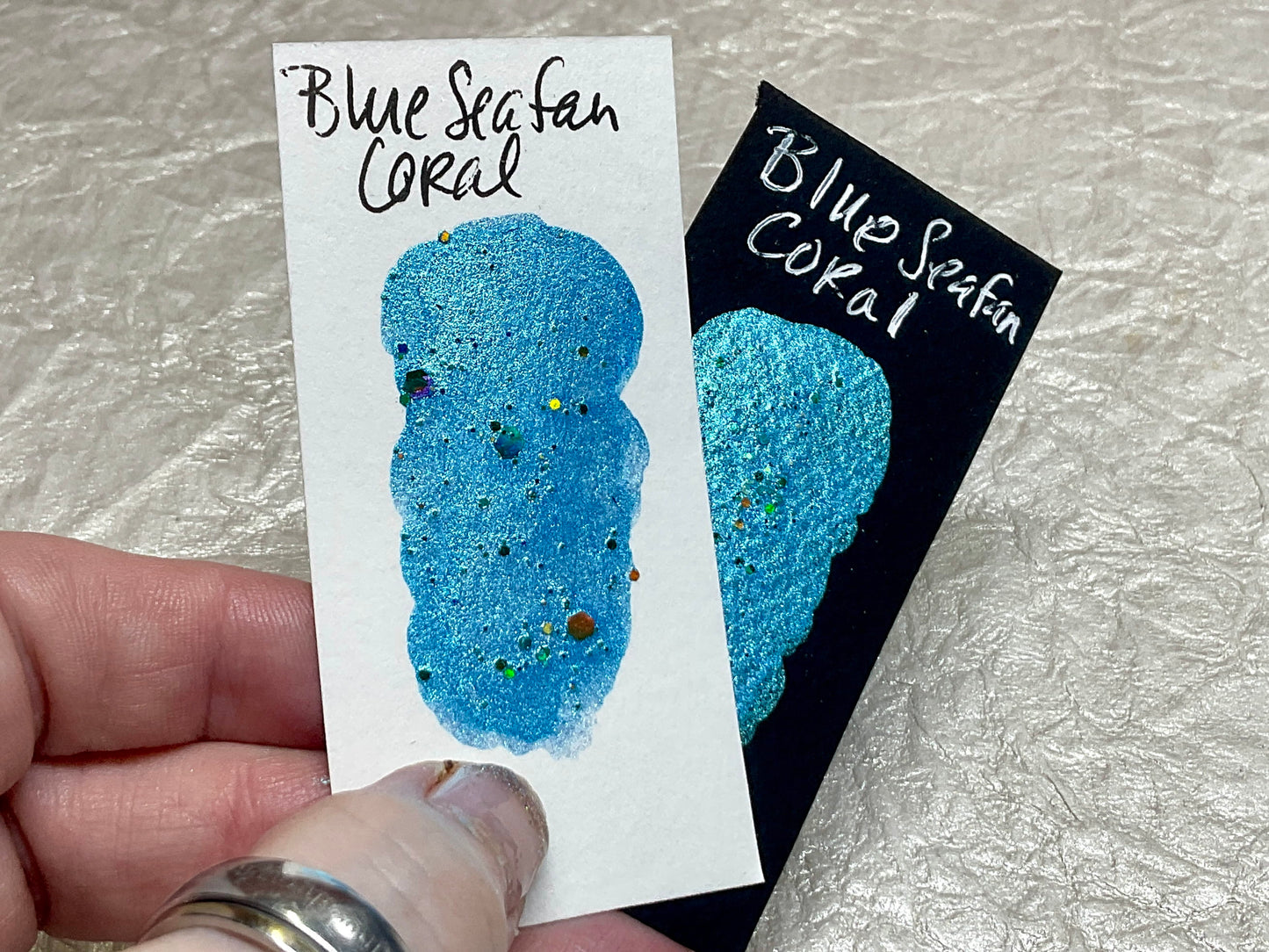 Blue Seafan Coral ~Handmade Shimmer watercolor paint-half pan