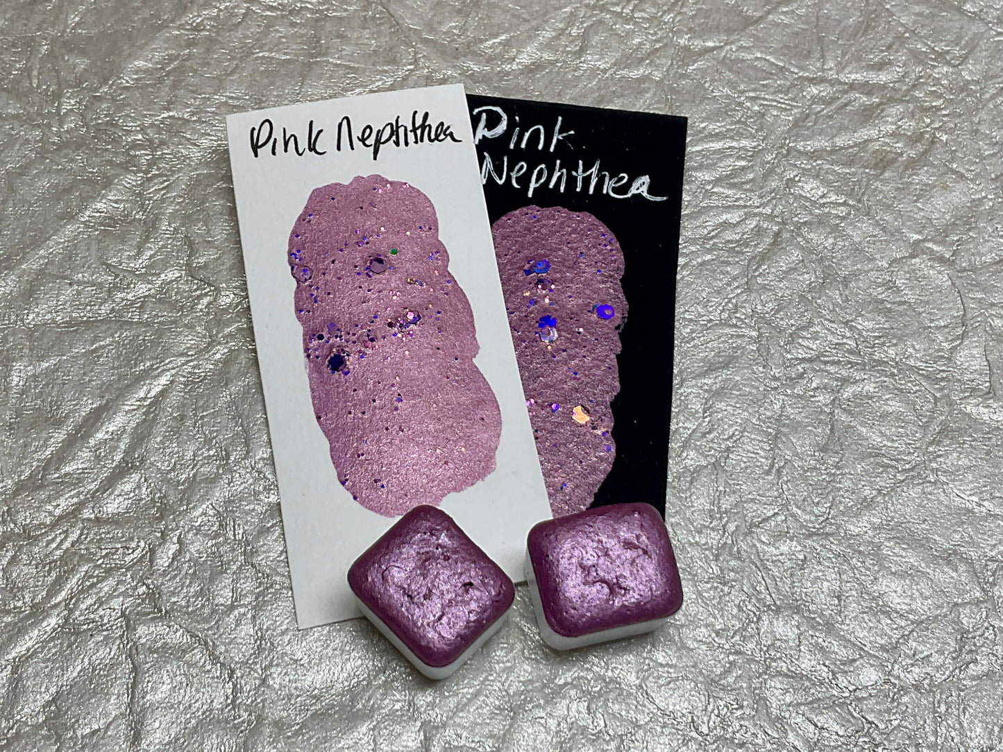 Pink Nephthea ~Handmade Shimmer watercolor paint-half pan