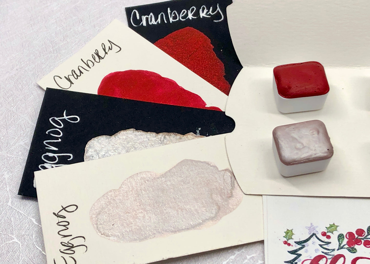 Christmas Dinner Collection ~ Handmade shimmer watercolor paint-half pan