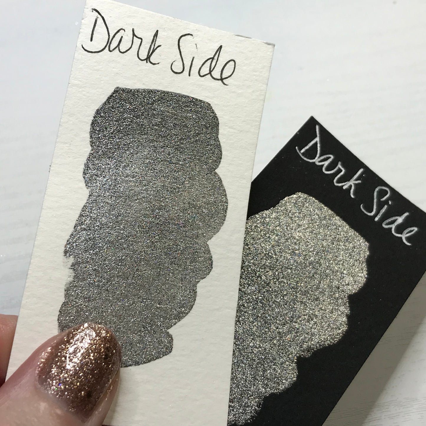 Dark Side~Handmade Shimmer watercolor paint-half pan