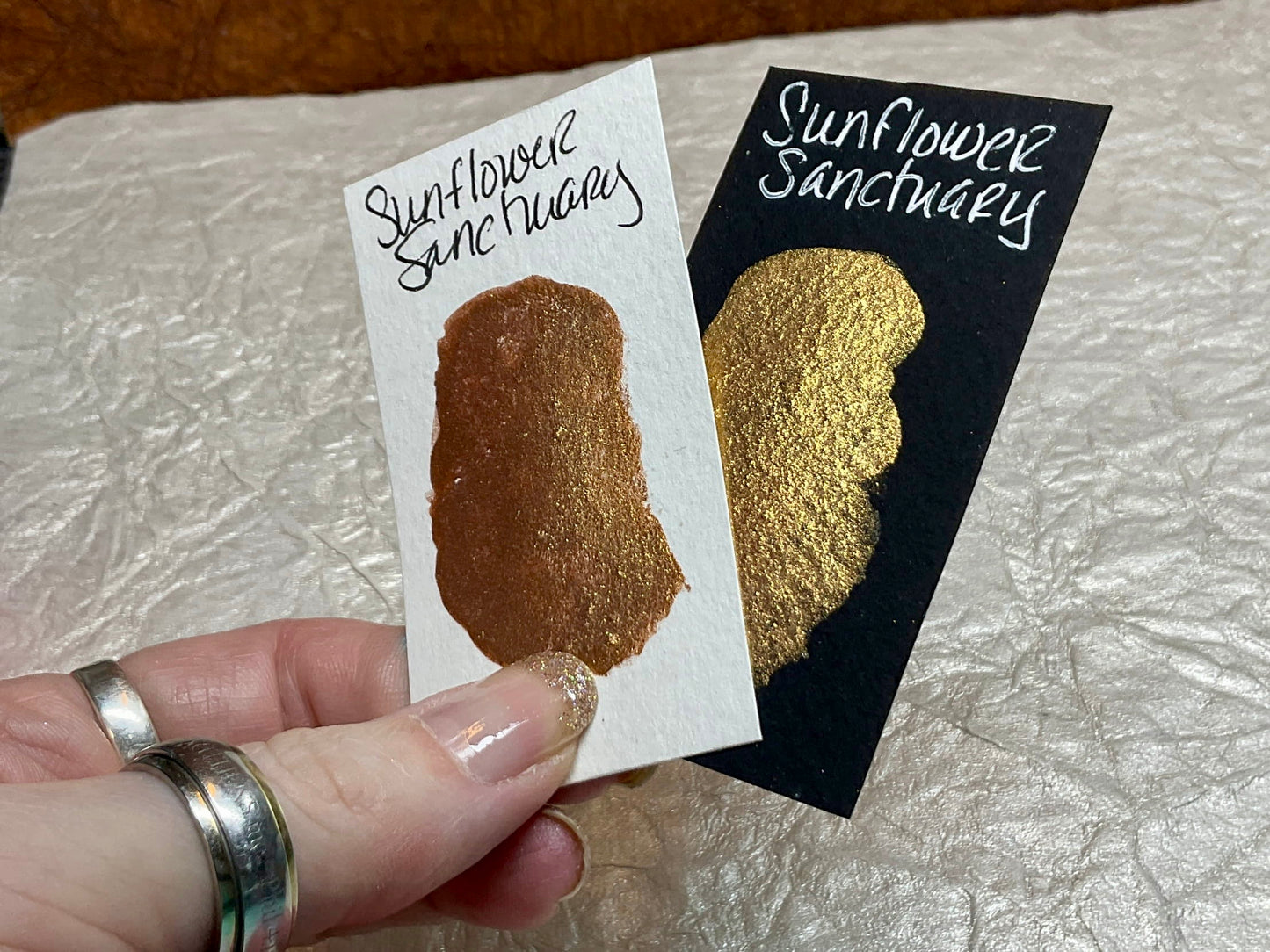 Sunflower Sanctuary-Handmade Shimmer watercolor paint-half pan