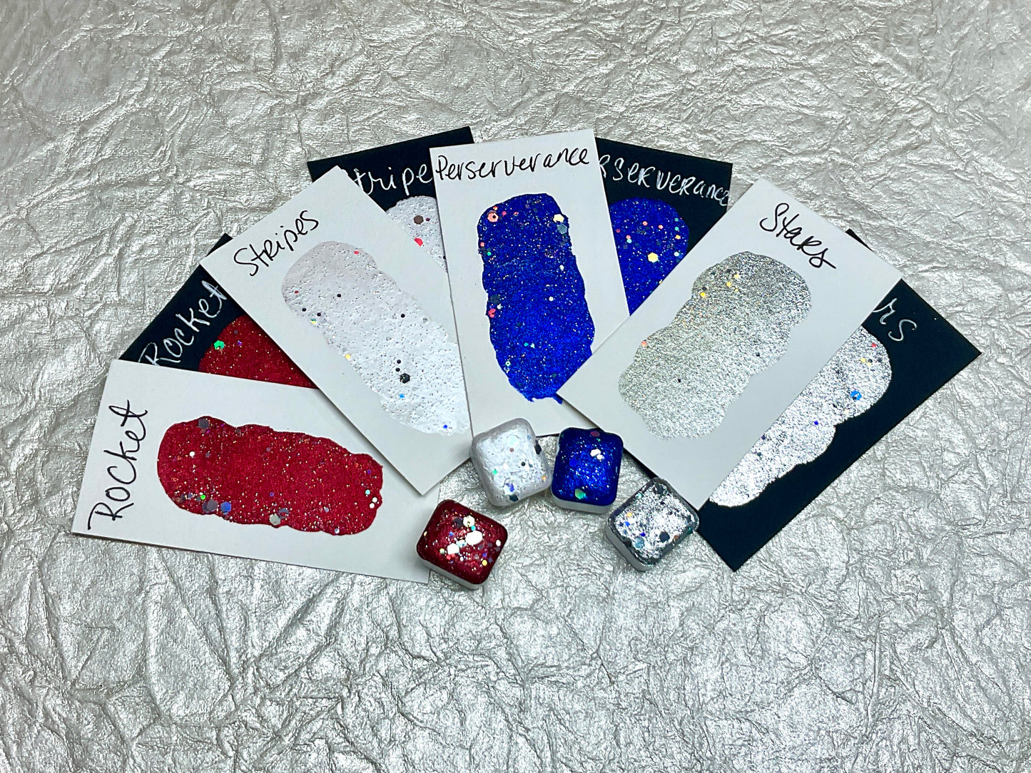 Star Spangled Collection~Handmade Shimmer watercolor paint-half pan