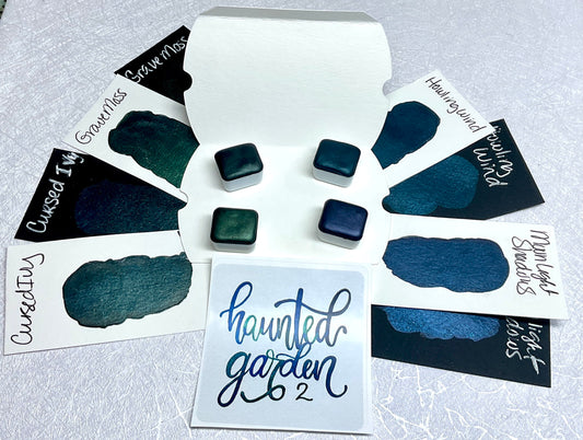 Haunted Garden 2 Collection ~ Handmade shimmer watercolor paint-half pan