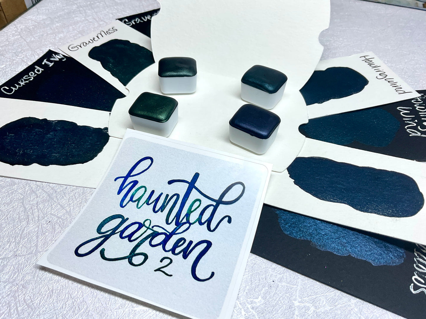 Haunted Garden 2 Collection ~ Handmade shimmer watercolor paint-half pan