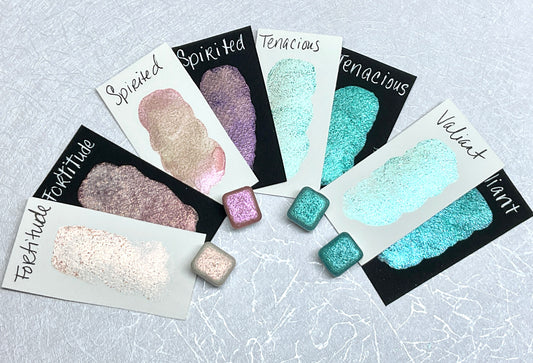 2023 Uterine Cancer Awareness Collection ~ Handmade Shimmer watercolor paint-half pan