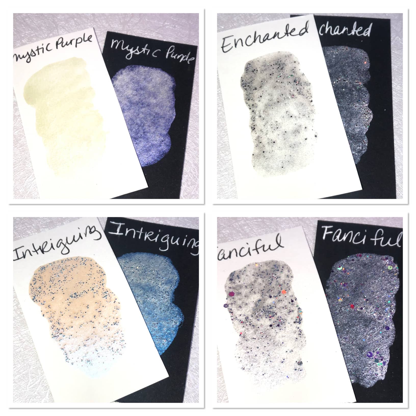 Curiosity Collection shimmer watercolor paint half pan with swatch photo