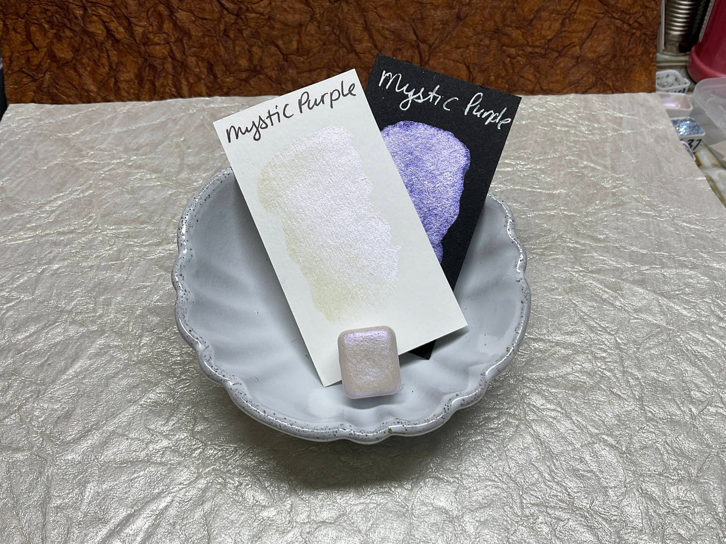 Mystic Purple~Handmade Shimmer watercolor paint-half pan