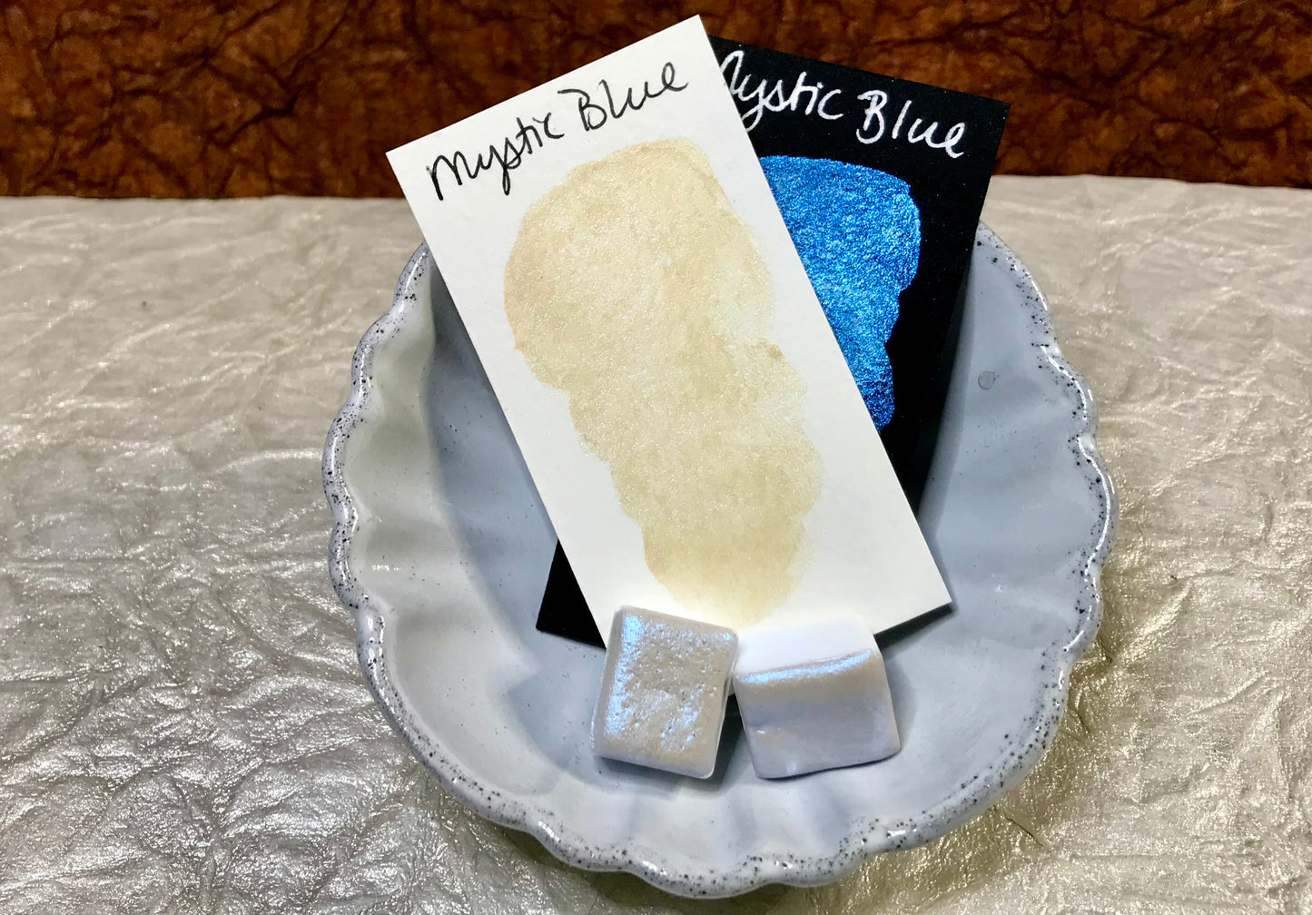 Mystic Blue~Handmade Shimmer watercolor paint-half pan