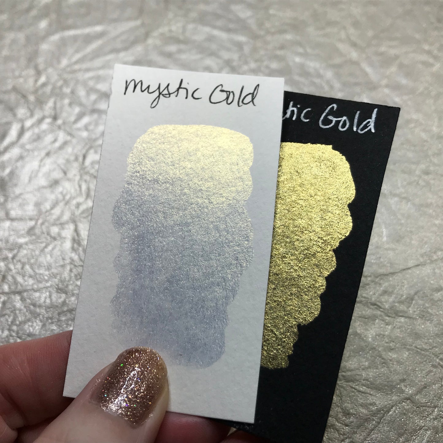 Mystic Gold~Handmade Shimmer watercolor paint-half pan