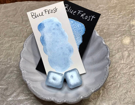 Blue Frost~Handmade Shimmer watercolor paint-half pan