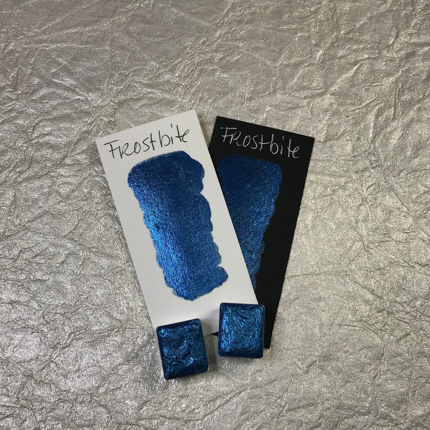 Frostbite~Handmade Shimmer watercolor paint-half pan