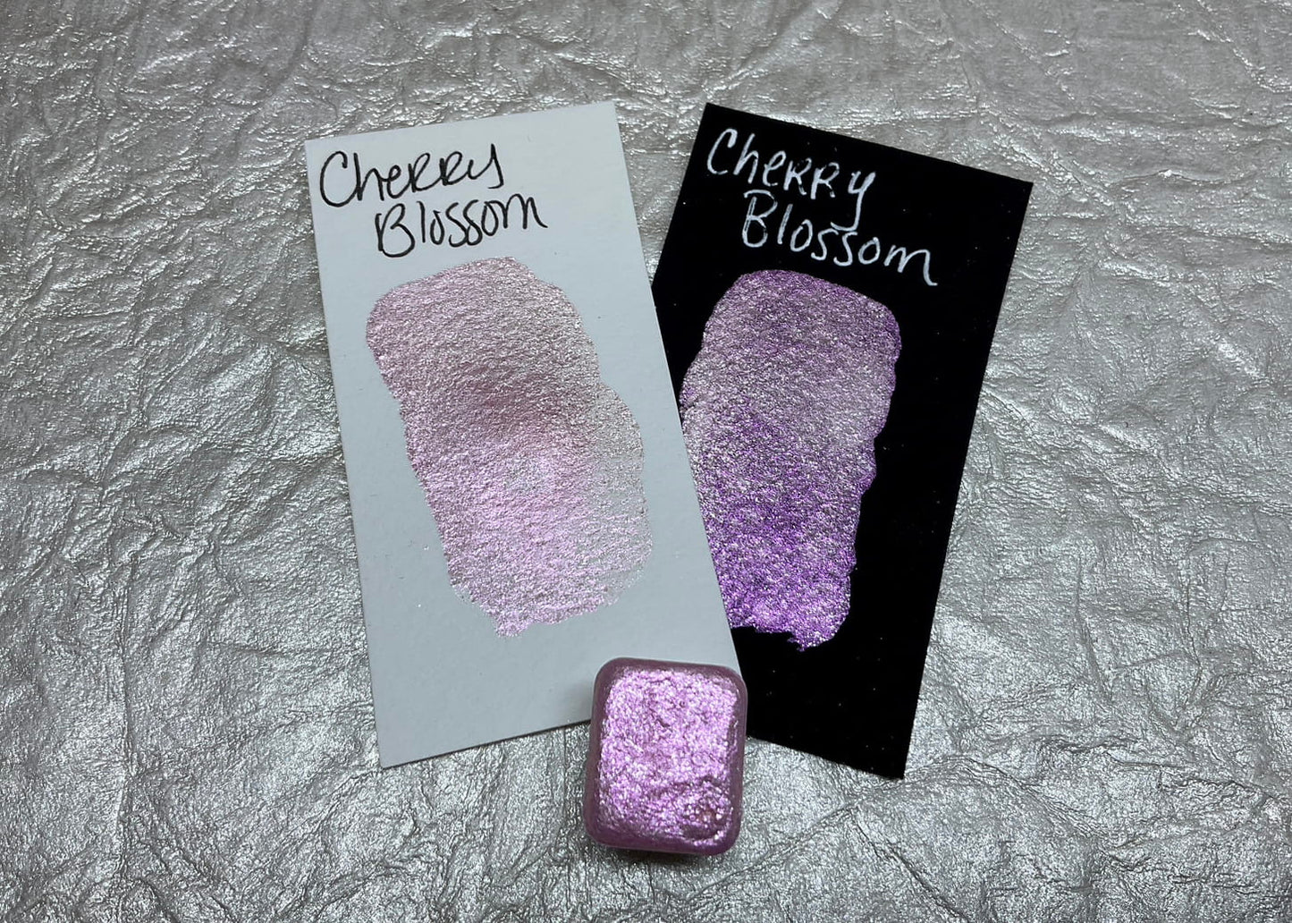 Cherry Blossom -Handmade Shimmer watercolor paint-half pan