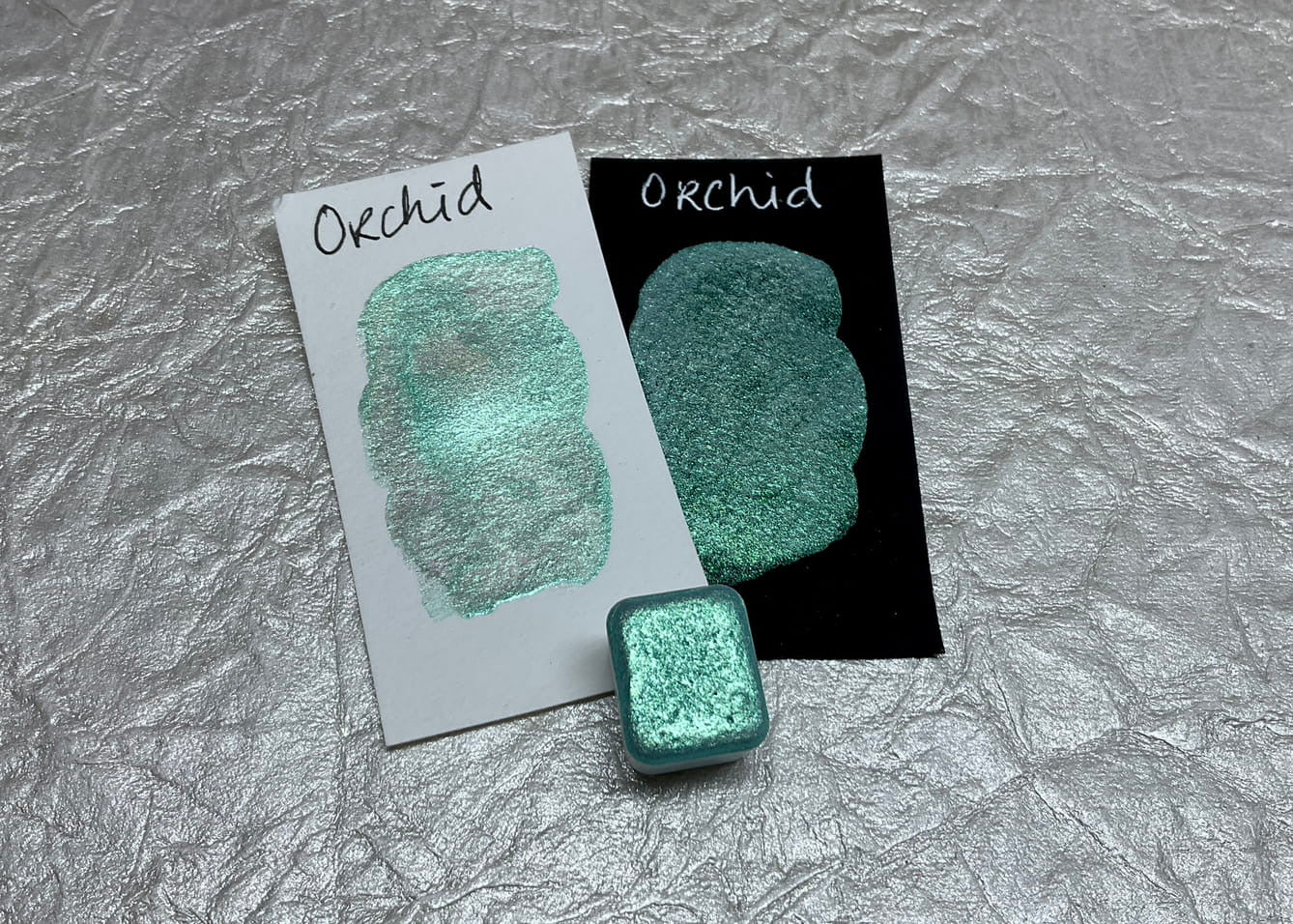 Orchid -Handmade Shimmer watercolor paint-half pan