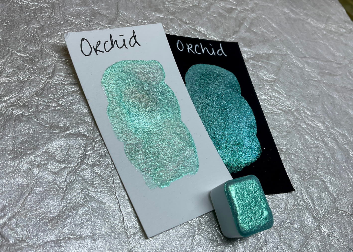 Orchid -Handmade Shimmer watercolor paint-half pan