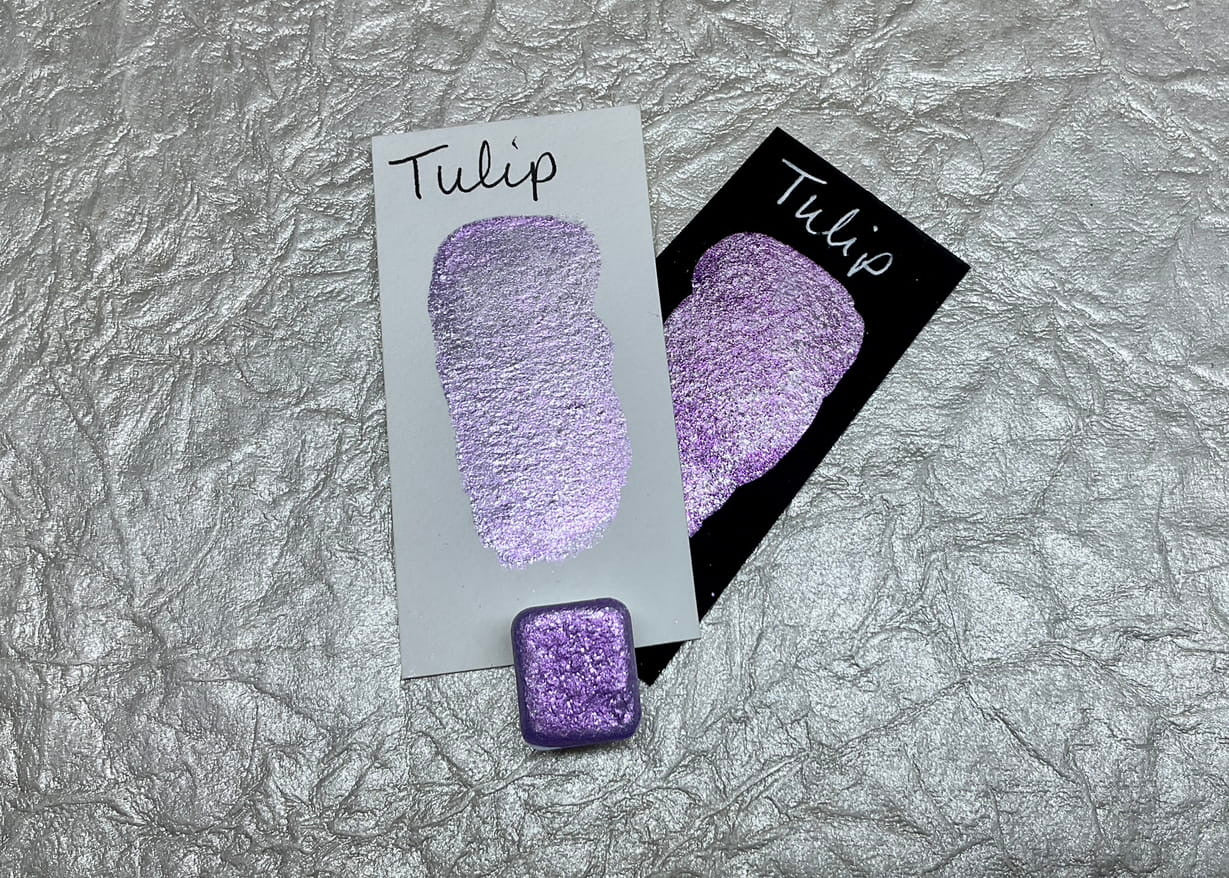 Tulip -Handmade Shimmer watercolor paint-half pan