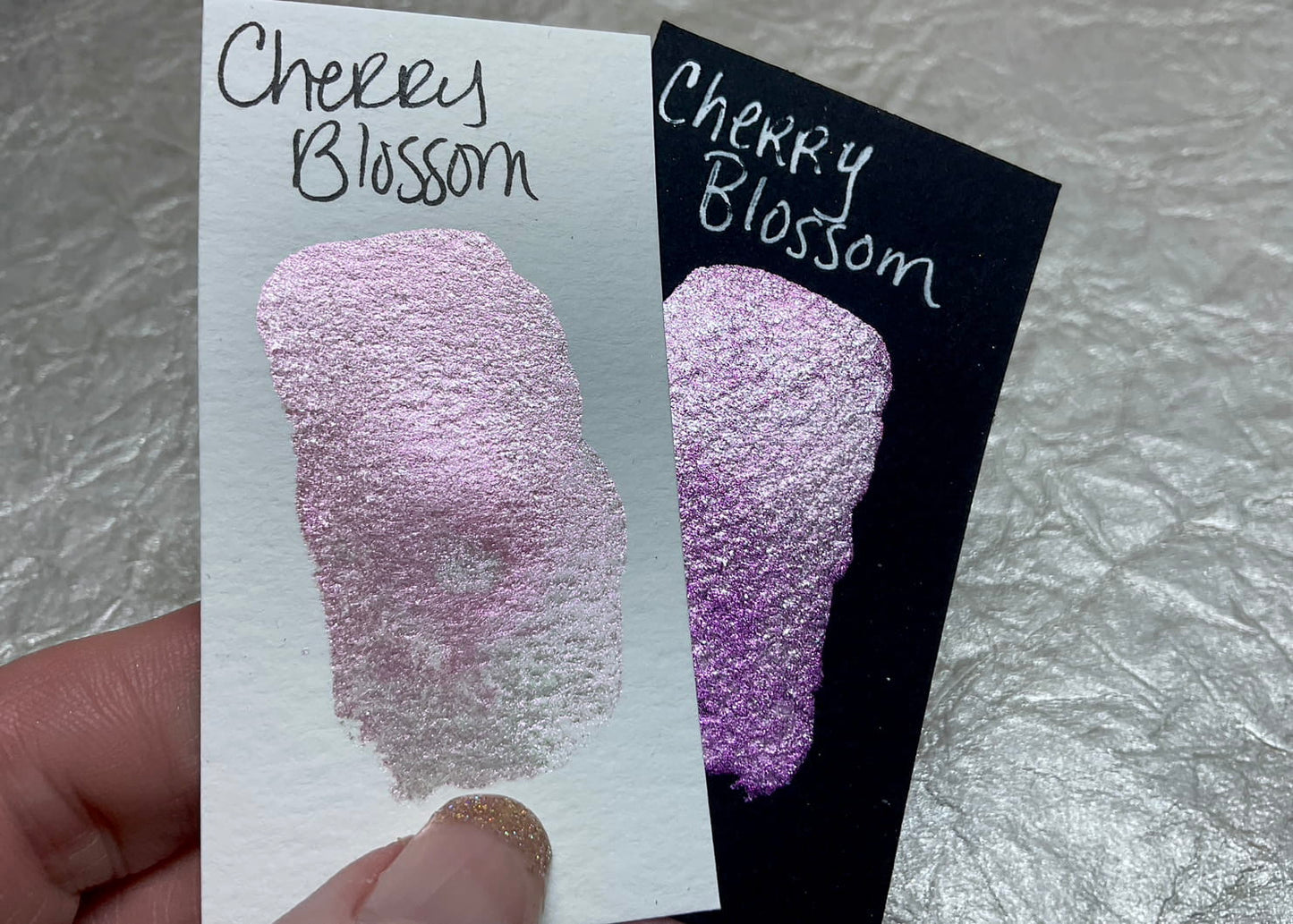 Cherry Blossom -Handmade Shimmer watercolor paint-half pan