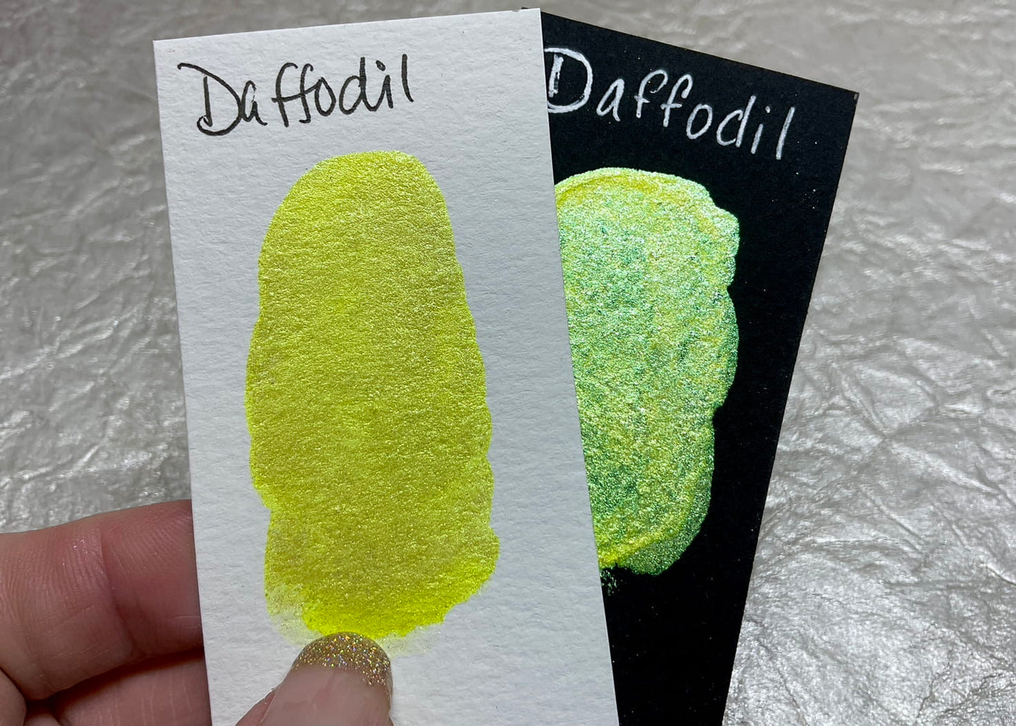 Daffodil -Handmade Shimmer watercolor paint-half pan