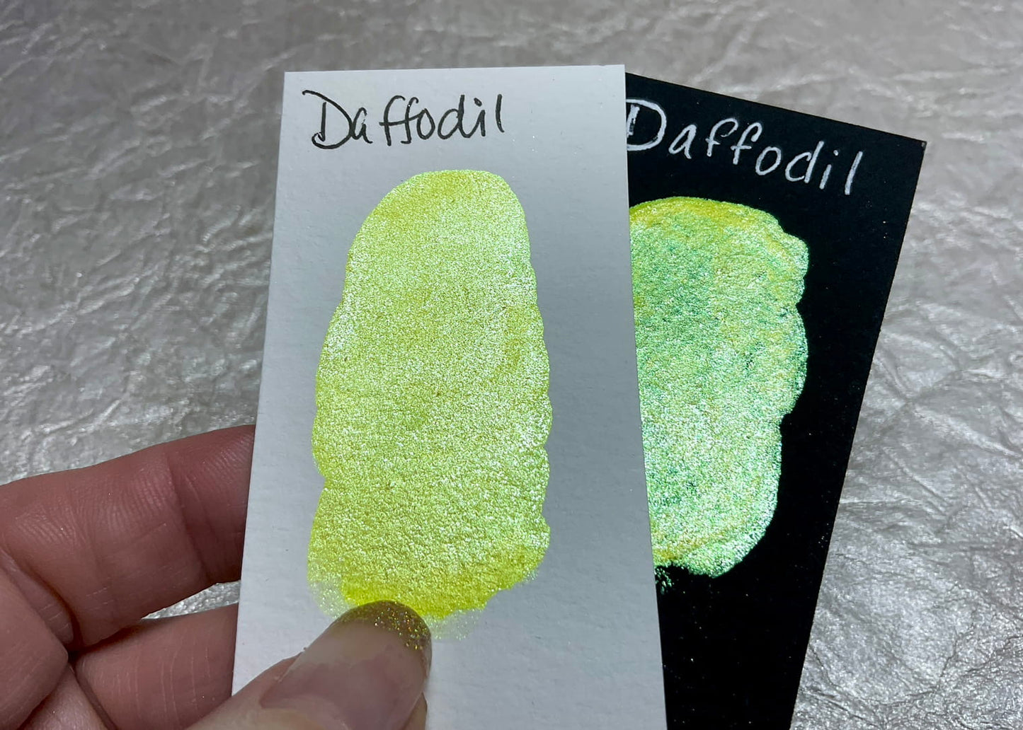 Daffodil -Handmade Shimmer watercolor paint-half pan