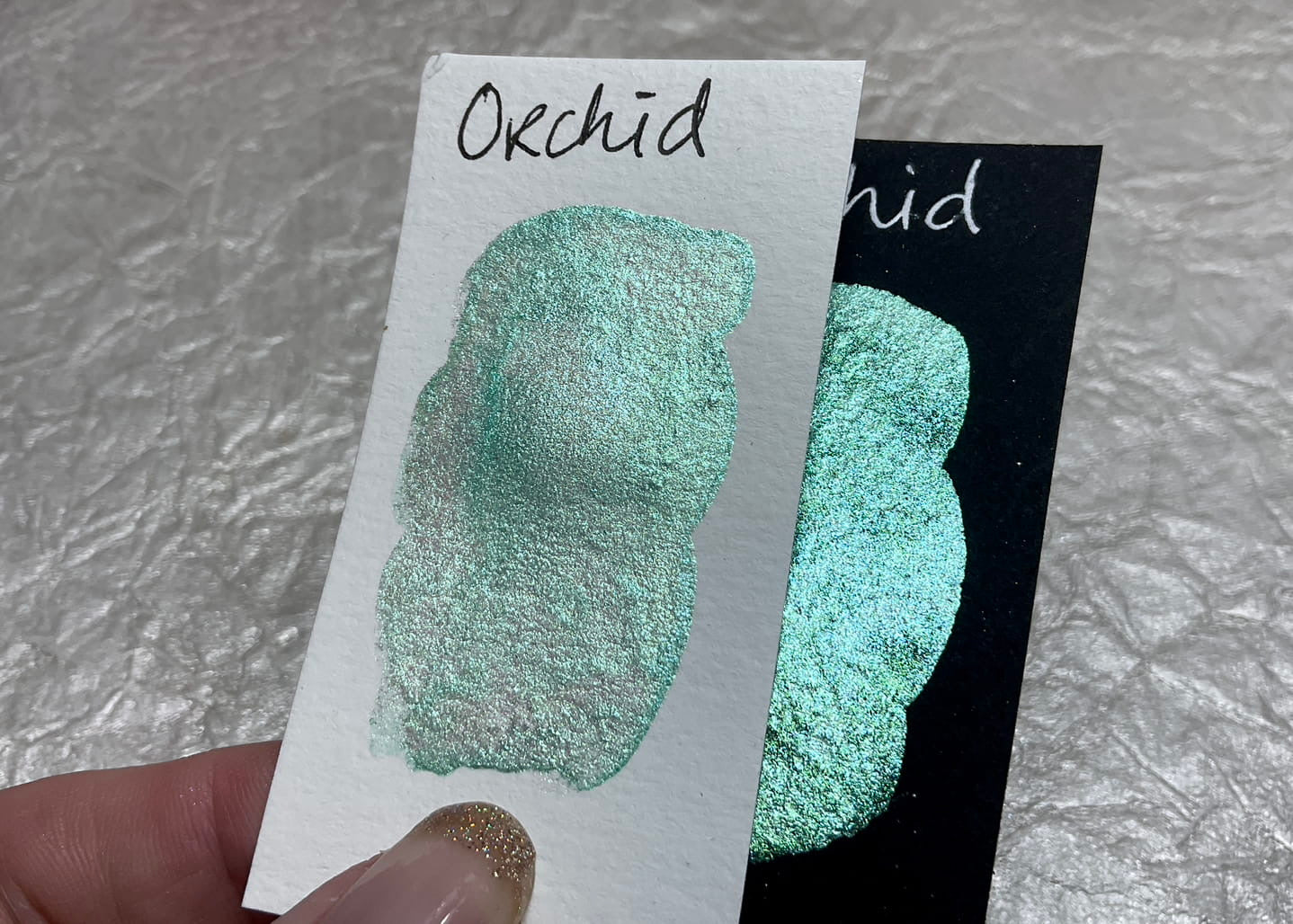 Orchid -Handmade Shimmer watercolor paint-half pan