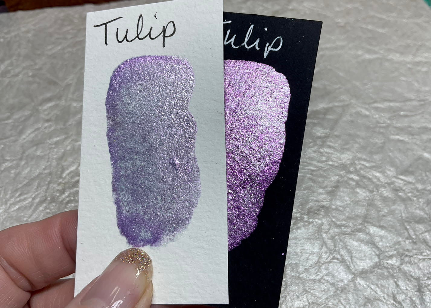 Tulip -Handmade Shimmer watercolor paint-half pan