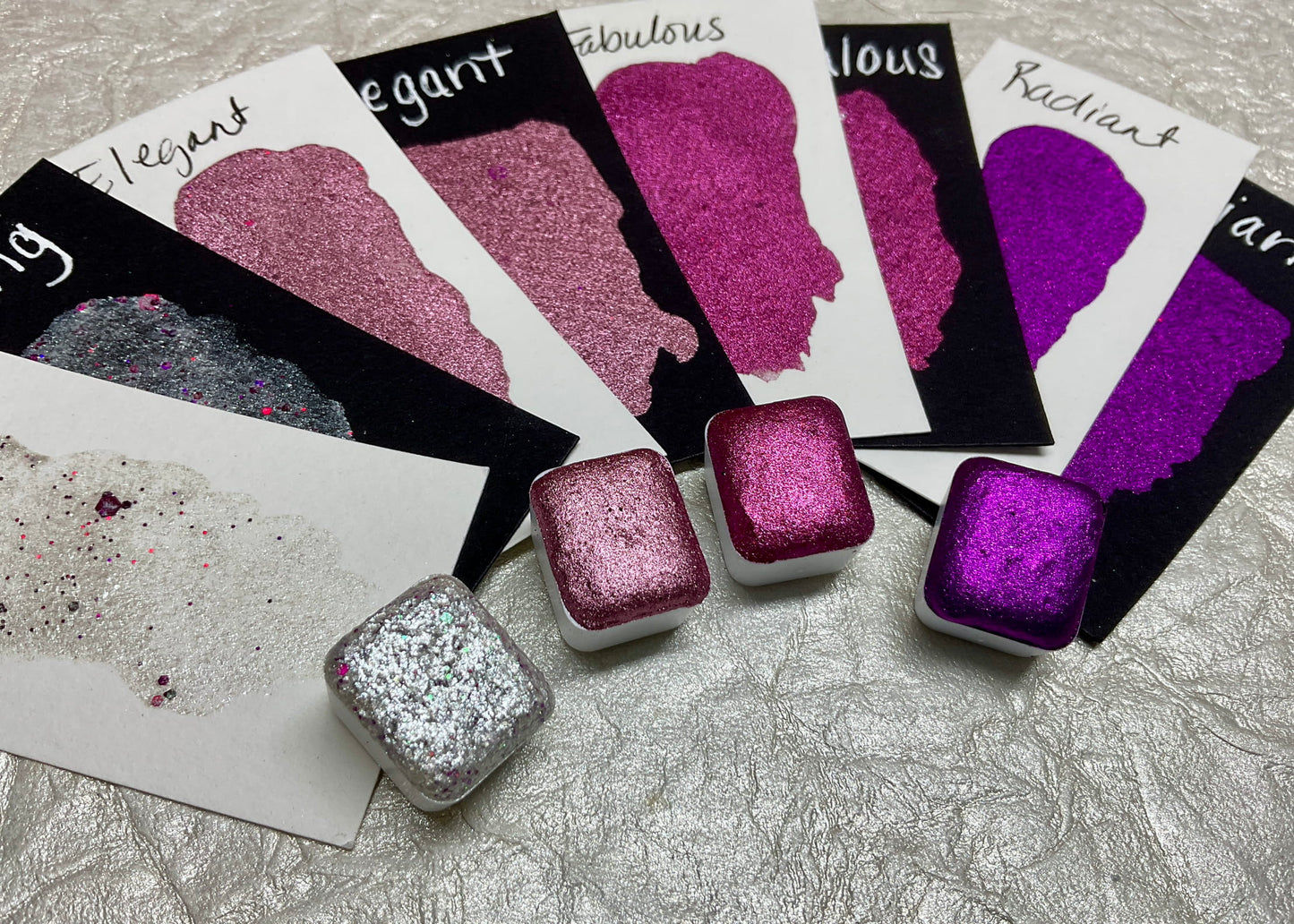 Glamerous Collection~Handmade Shimmer watercolor paint-half pan