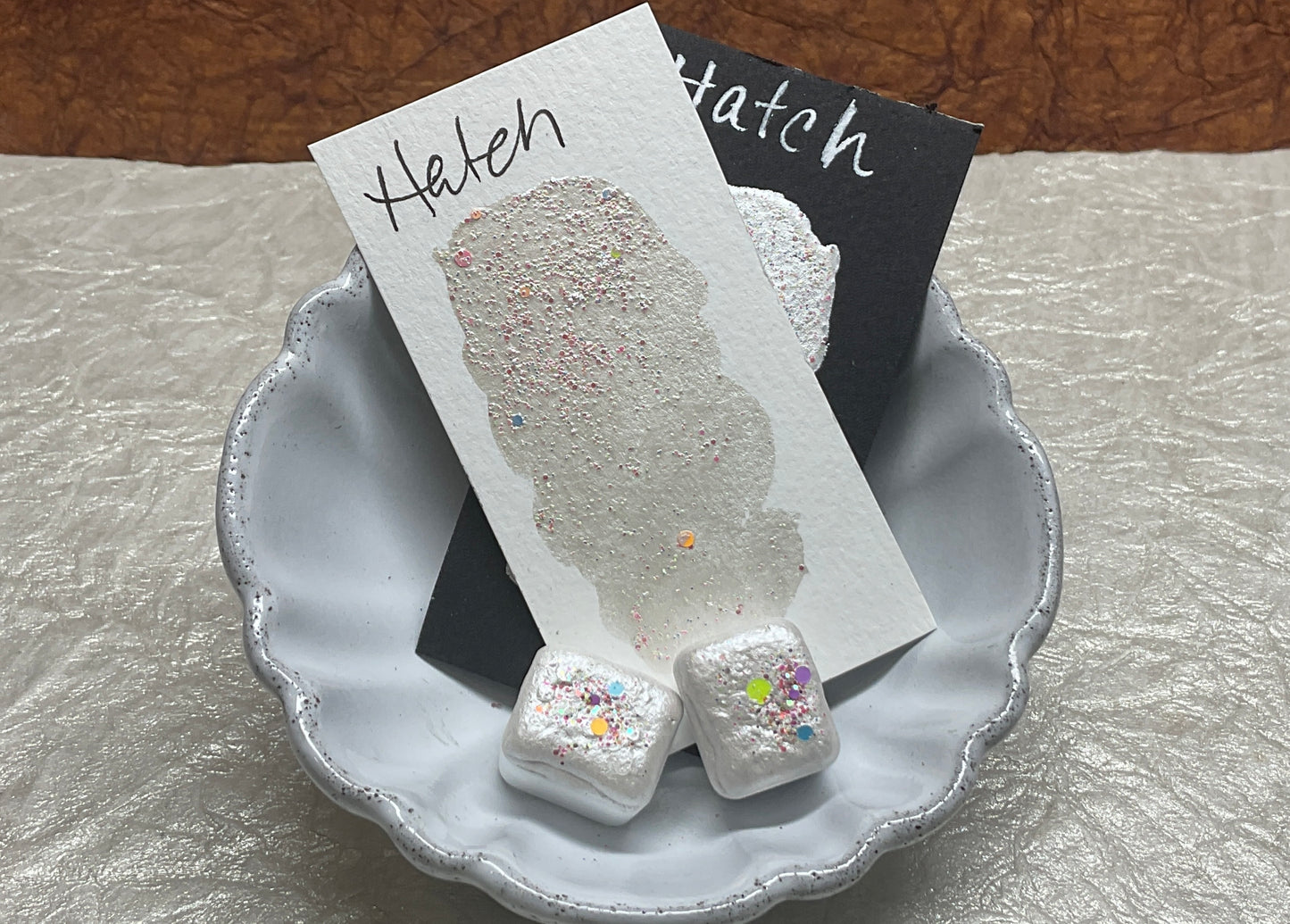 Hatch ~Handmade Shimmer watercolor paint-half pan