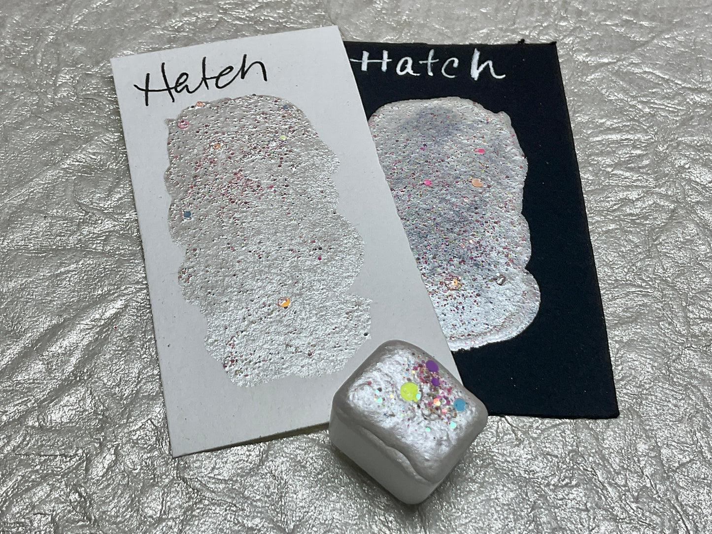 Hatch ~Handmade Shimmer watercolor paint-half pan