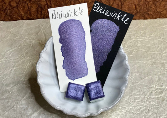 Periwinkle-Handmade Shimmer watercolor paint-half pan