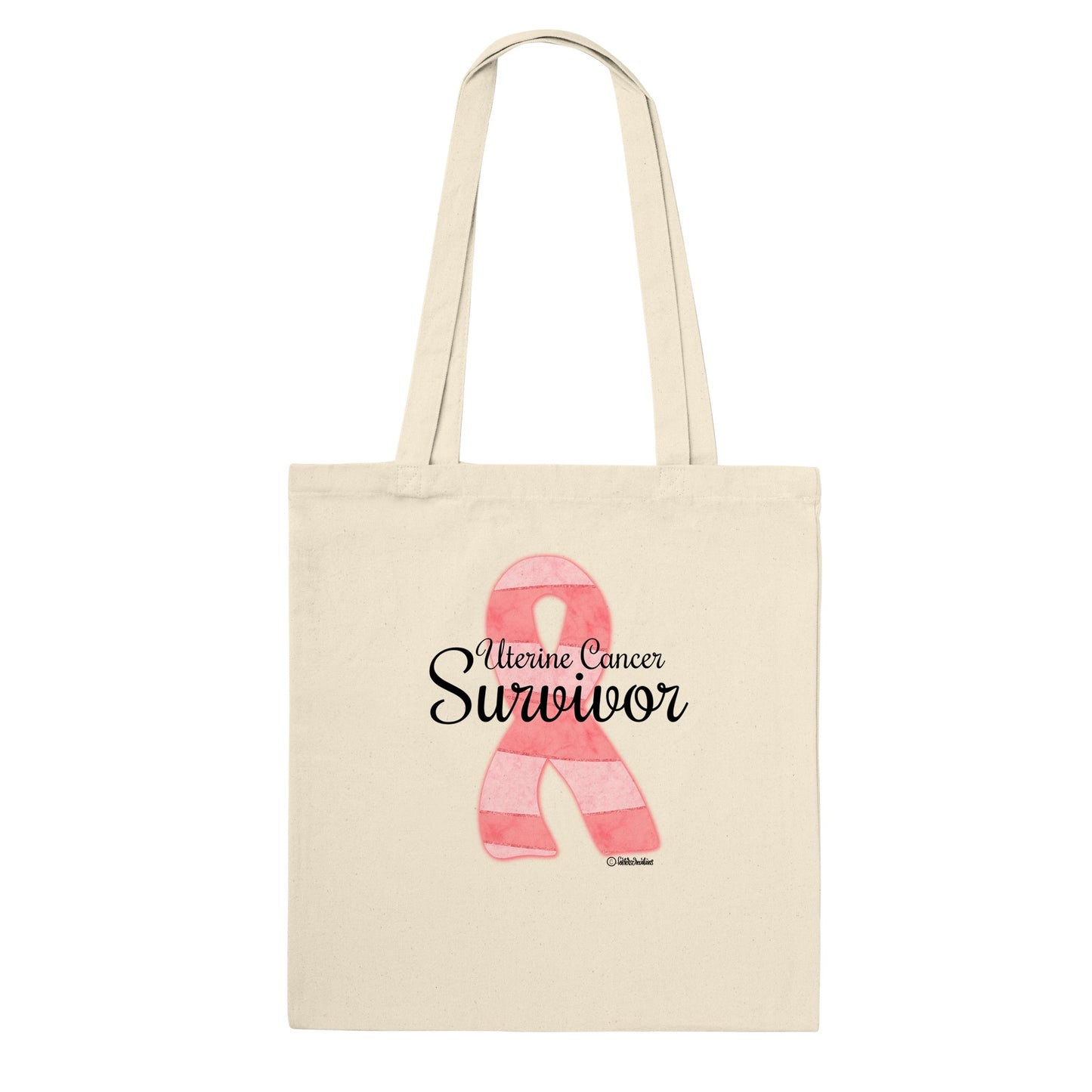 Tote Bag-Uterine Cancer Survivor Ribbon 1