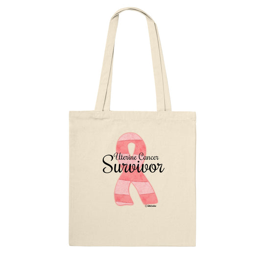 Premium Tote Bag-Uterine Cancer Survivor Ribbon 1