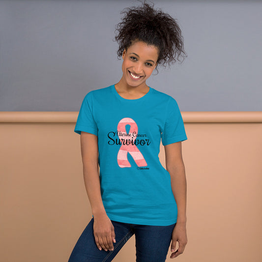 Unisex t-shirt-Uterine Cancer Survivor Ribbon 1