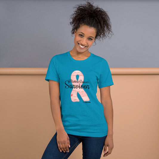 Unisex t-shirt-Uterine Cancer Survivor Ribbon 2