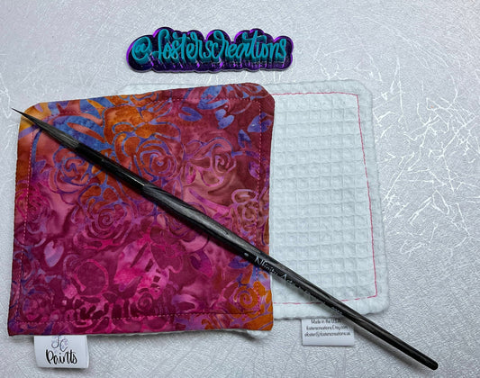 Rose Batik-watercolor brush cloth -4.5x5 inch,reusable towel~FC-Paints