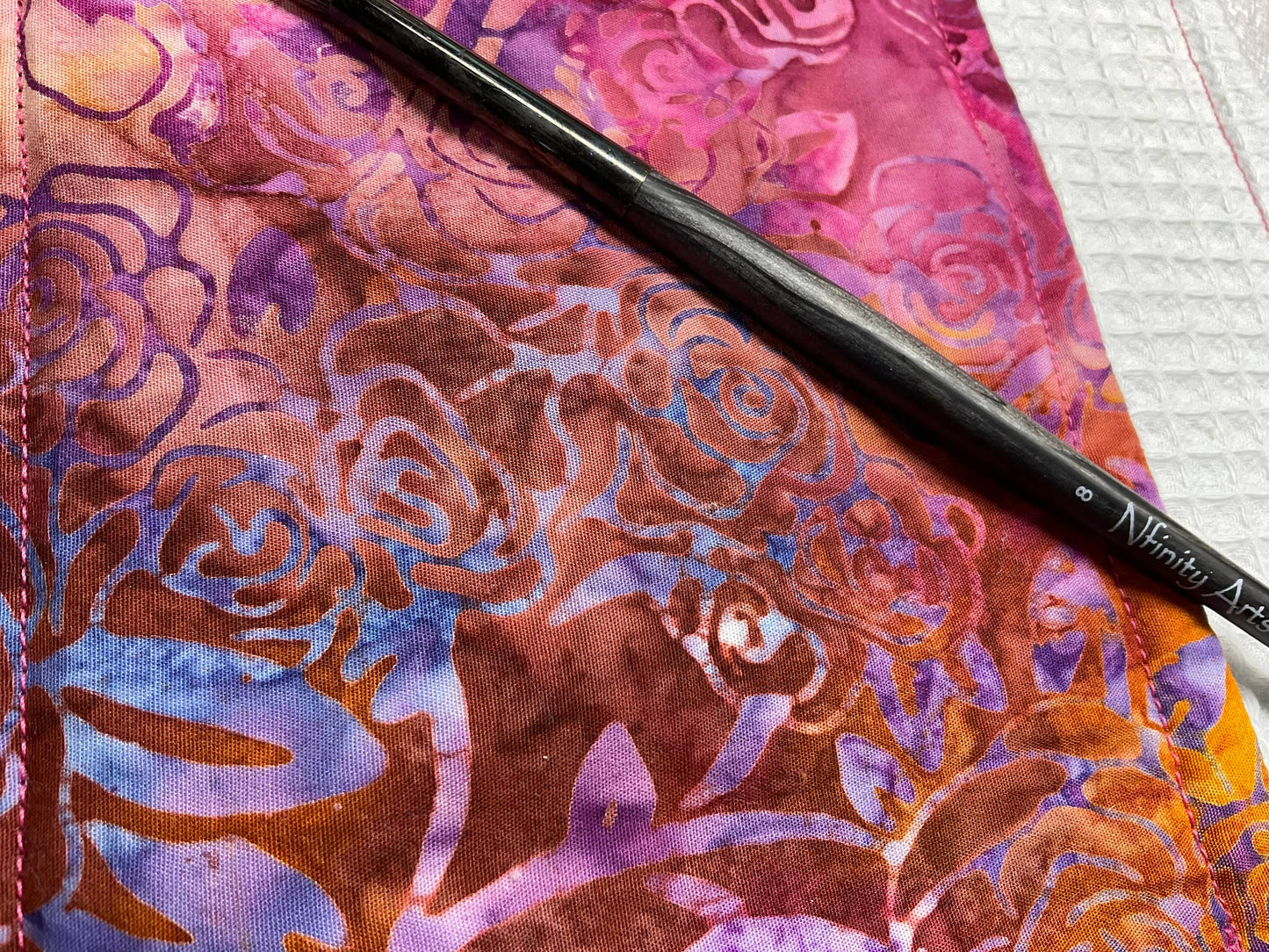 Rose Batik 1a-watercolor brush cloth -5x7 inch,reusable towel