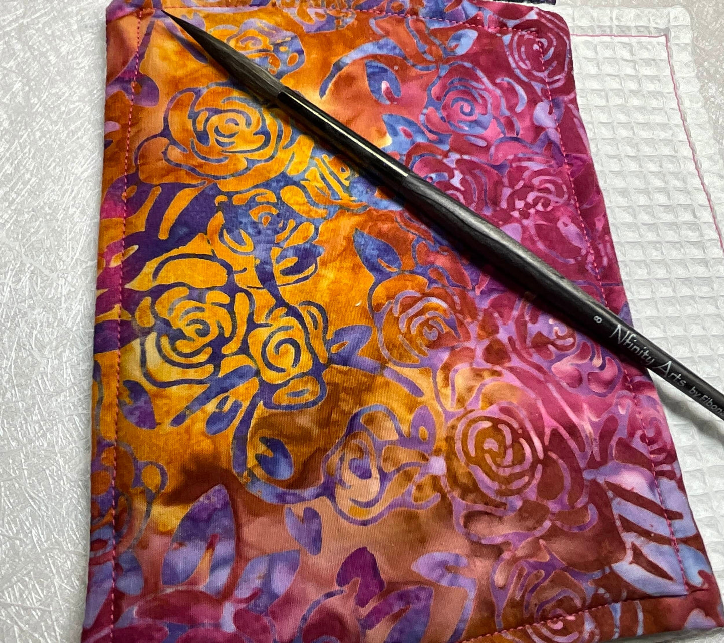 Rose Batik 1c-watercolor brush cloth -5x7 inch,reusable towel