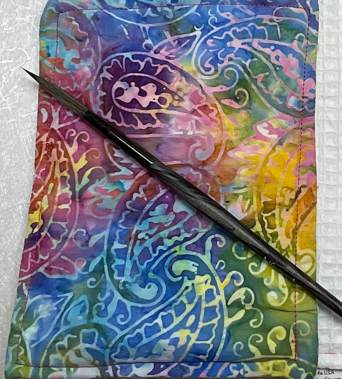 Paisley  Batik 1b-watercolor brush cloth -5x7 inch,reusable towel